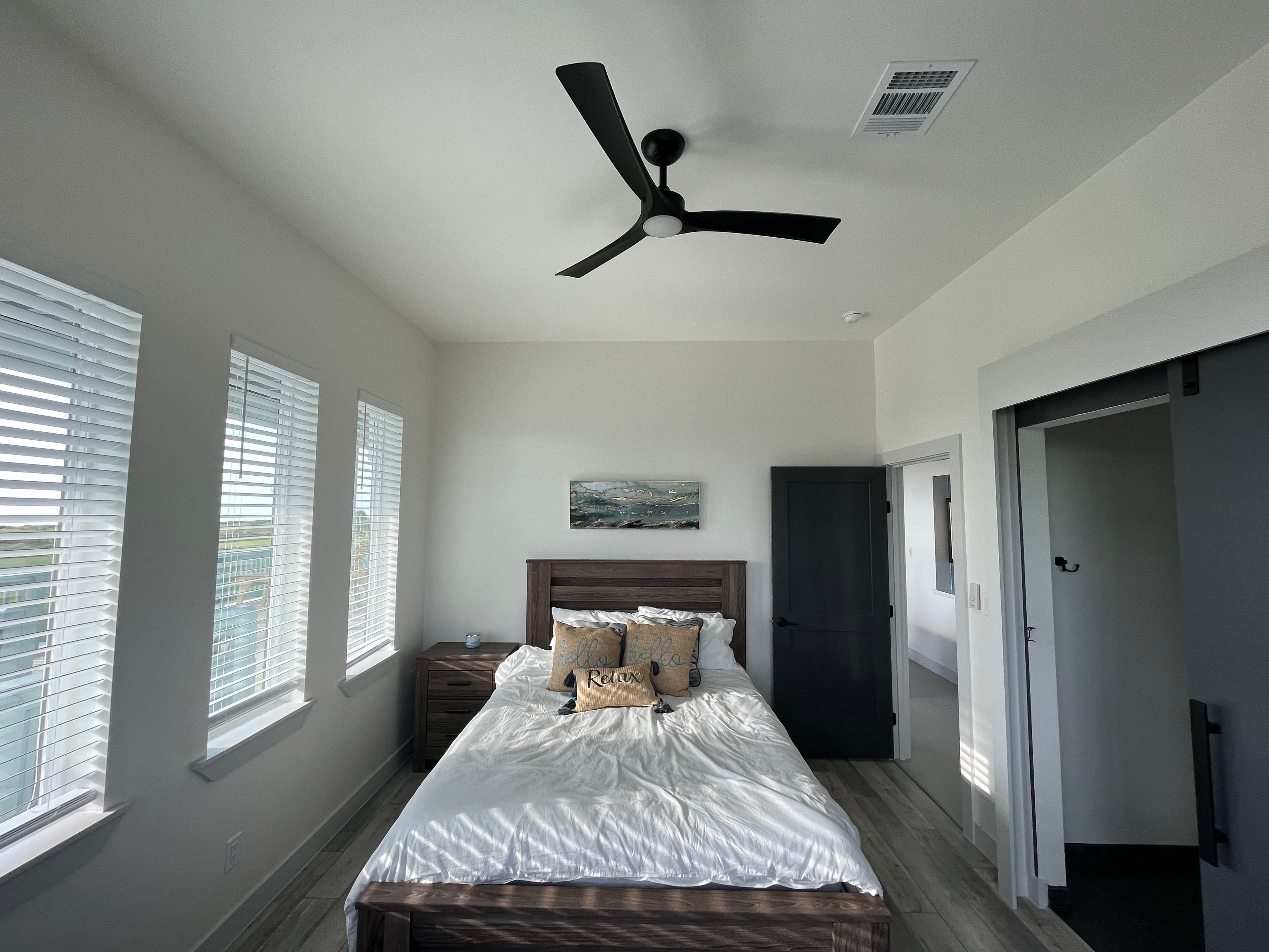 Adult bedroom wide-angle view