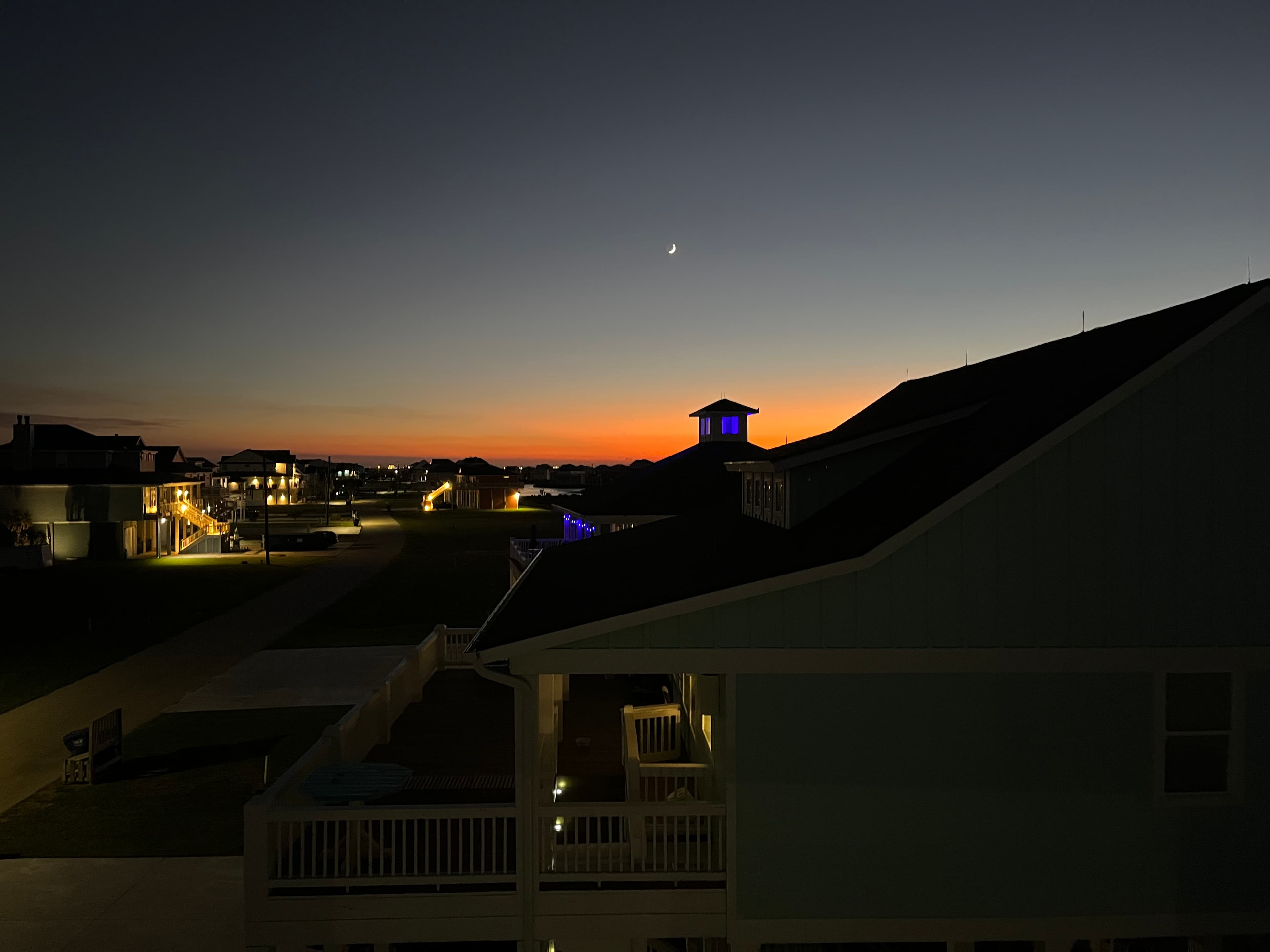 View of the neighborhood during a sunset